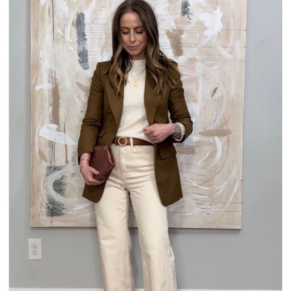 Banana Republic Lido Sculpted Wool Blazer in Cinnamon Spice Brown, size 10. - Picture 9 of 9